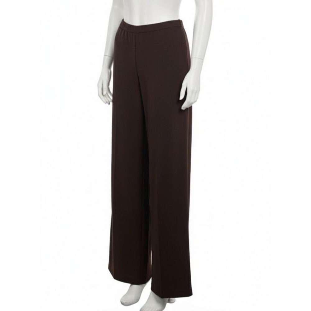 Bend Over Women's Brown High Waist Wide Leg Trousers Stretchy Size 42